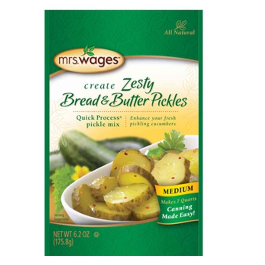 Wholesale Mrs. Wages Zesty Bread & Butter Pickle Quick Process Mix, 6.2 Oz . Canning Ingredients