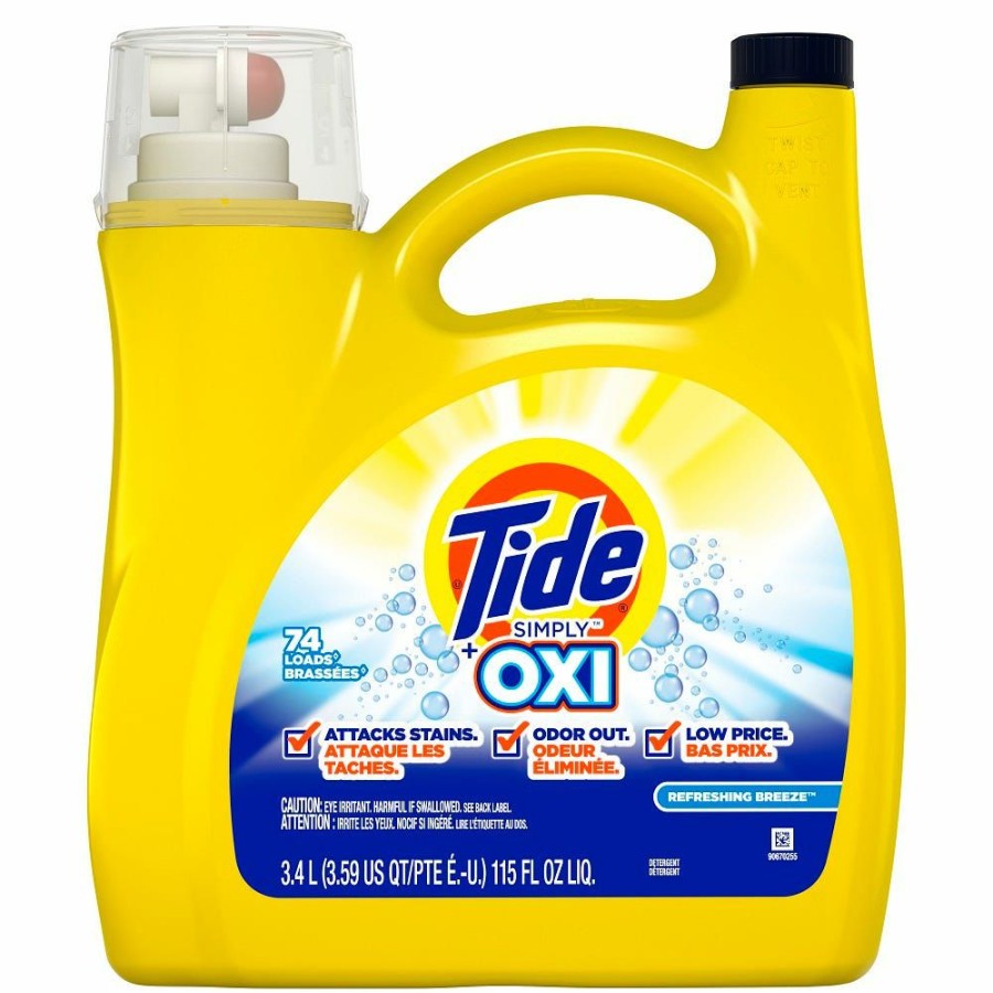 Best Procter And Gamble Distributing Tide Simply + Oxi Refreshing Breeze Liquid Detergent, 115 Oz. 74Ld Laundry Detergent