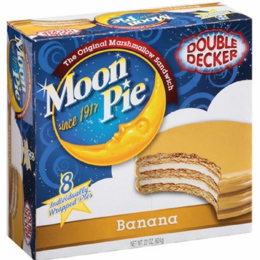 Clearance Moon Pie Double Decker Banana Marshmallow Sandwiches, 8 Count 64003 Cookies