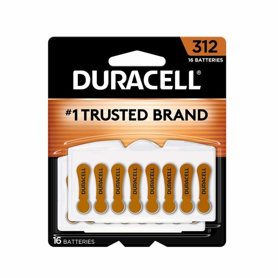 Clearance Duracell Size 312 Brown Hearing Aid Batteries, 16 Pack Household Batteries