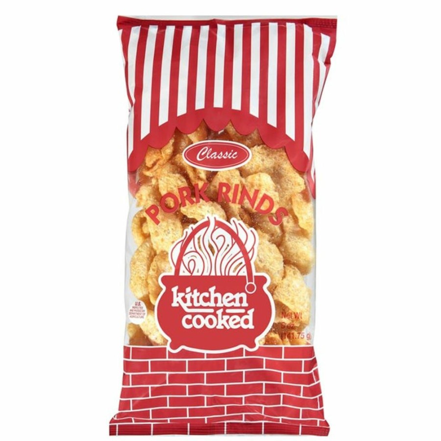 Clearance Kitchen Cooked Classic Pork Rinds, 5 Oz. Bag Chips & Crackers