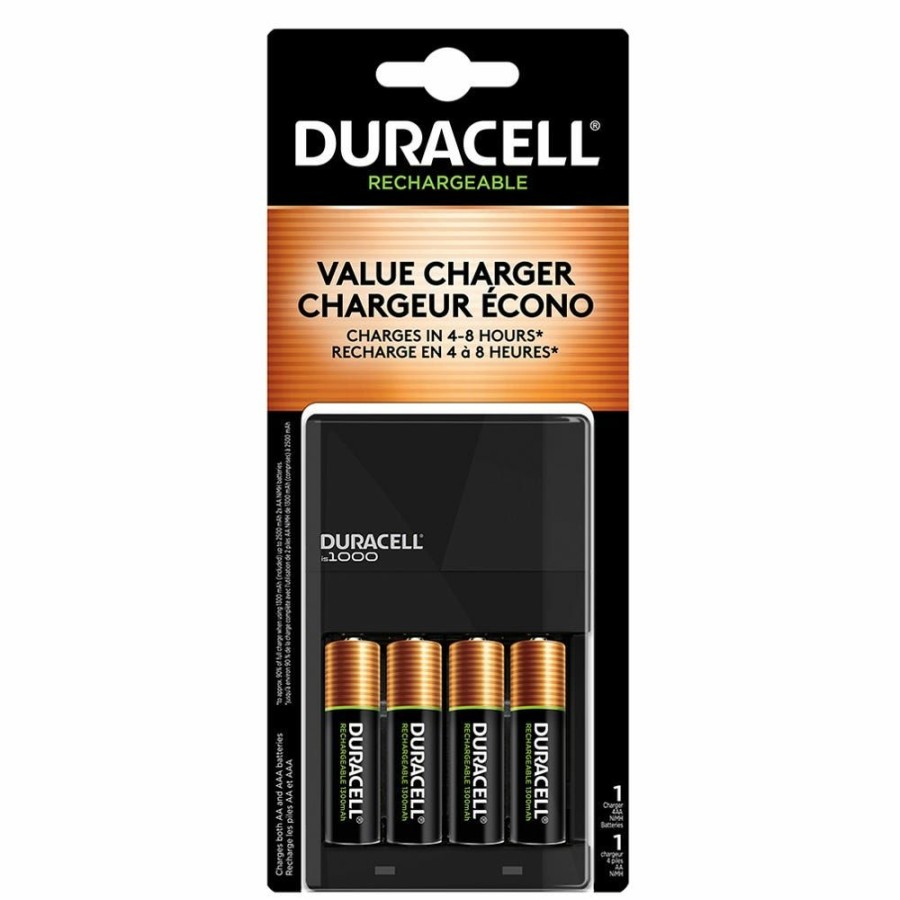 Wholesale Duracell Rechargeable Ion Speed 1000 Battery Charger, 4 Aa Batteries Household Batteries