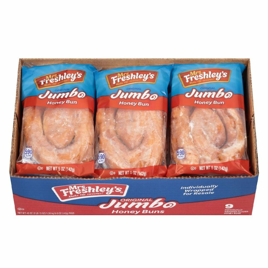 Wholesale Mrs. Freshley'S 5 Oz. Jumbo Honey Buns, 9 Pack Snacks