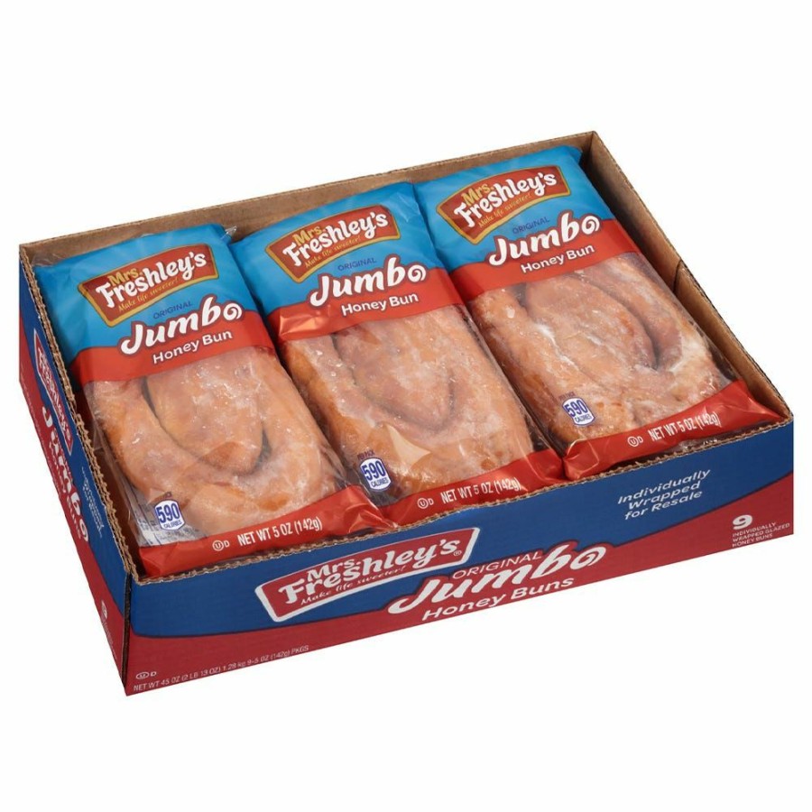 Wholesale Mrs. Freshley'S 5 Oz. Jumbo Honey Buns, 9 Pack Snacks