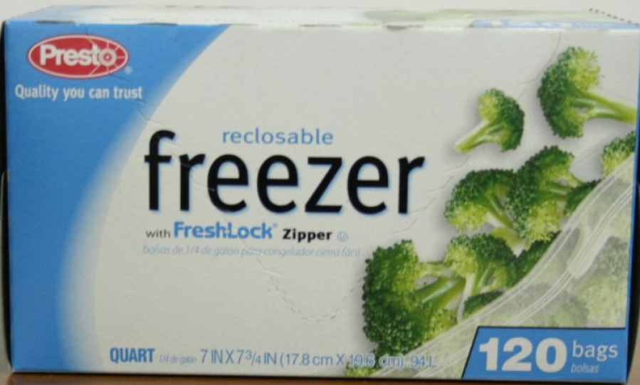 Hot Presto Freezer Bags Quart 120 Count Food Storage