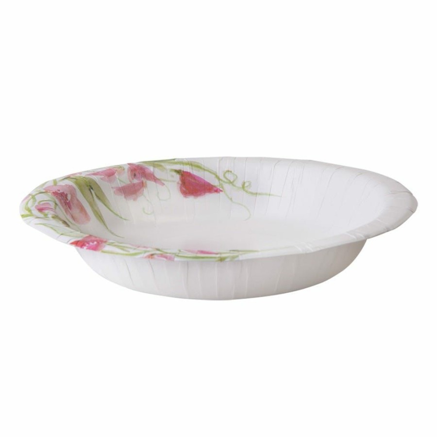 New Nicole Home Collection 20 Oz. Paper Bowl Pink Floral, 24 Count 77020 Disposable Kitchenware