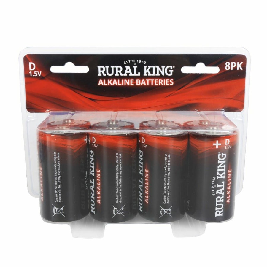 Hot Rural King D Alkaline Batteries, 8 Pack D8Pkalk Household Batteries