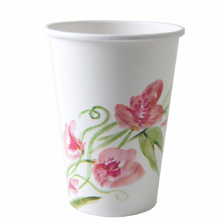 New Nicole Home Collection Hot / Cold Paper Cups Pink Floral, 24 Count 77030 Disposable Kitchenware