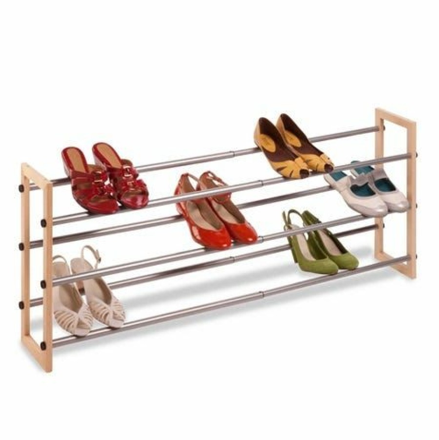 Online Honey-Can-Do Honeycando 3Tier Metal & Wood Expandable Stackable Shoe Rack Sho01372 Closet Organization