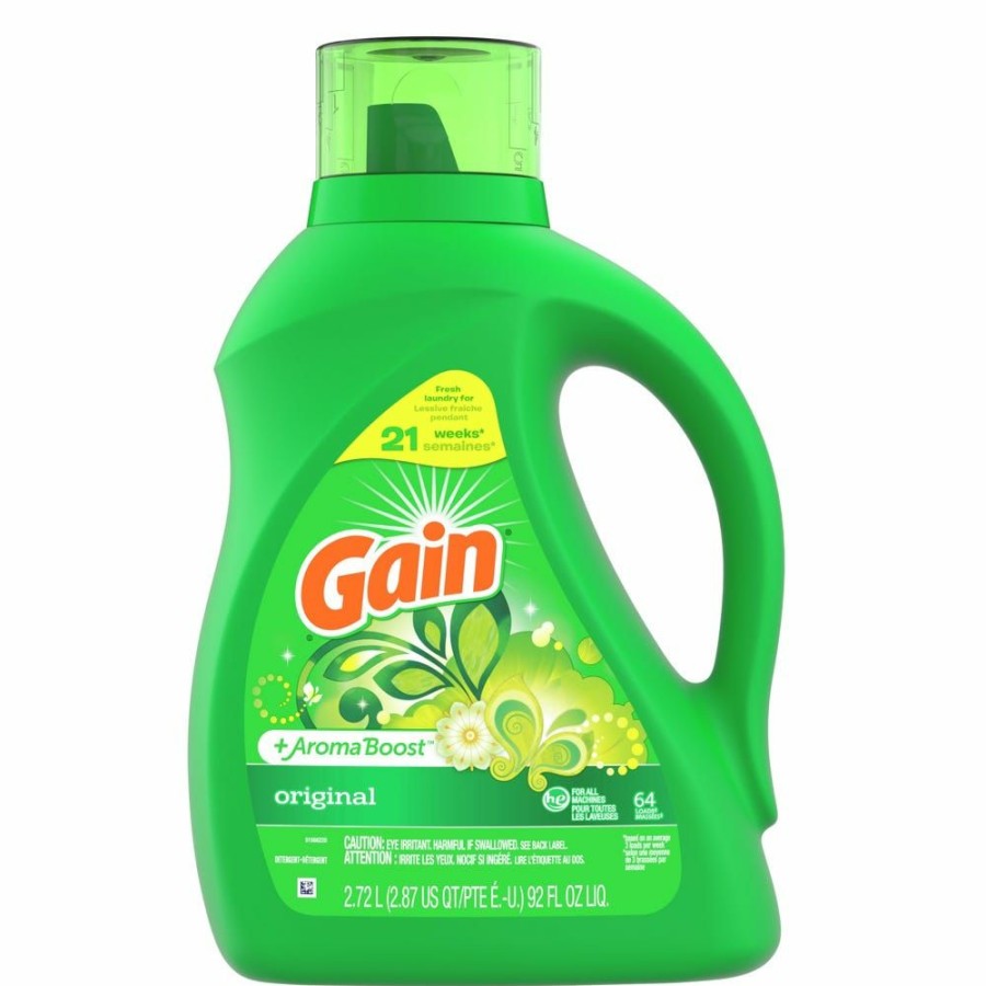 New Gain Liquid 2X Hec Original Aromaboost 64 Load, 92 Fl. Oz. 80365068 Laundry Detergent