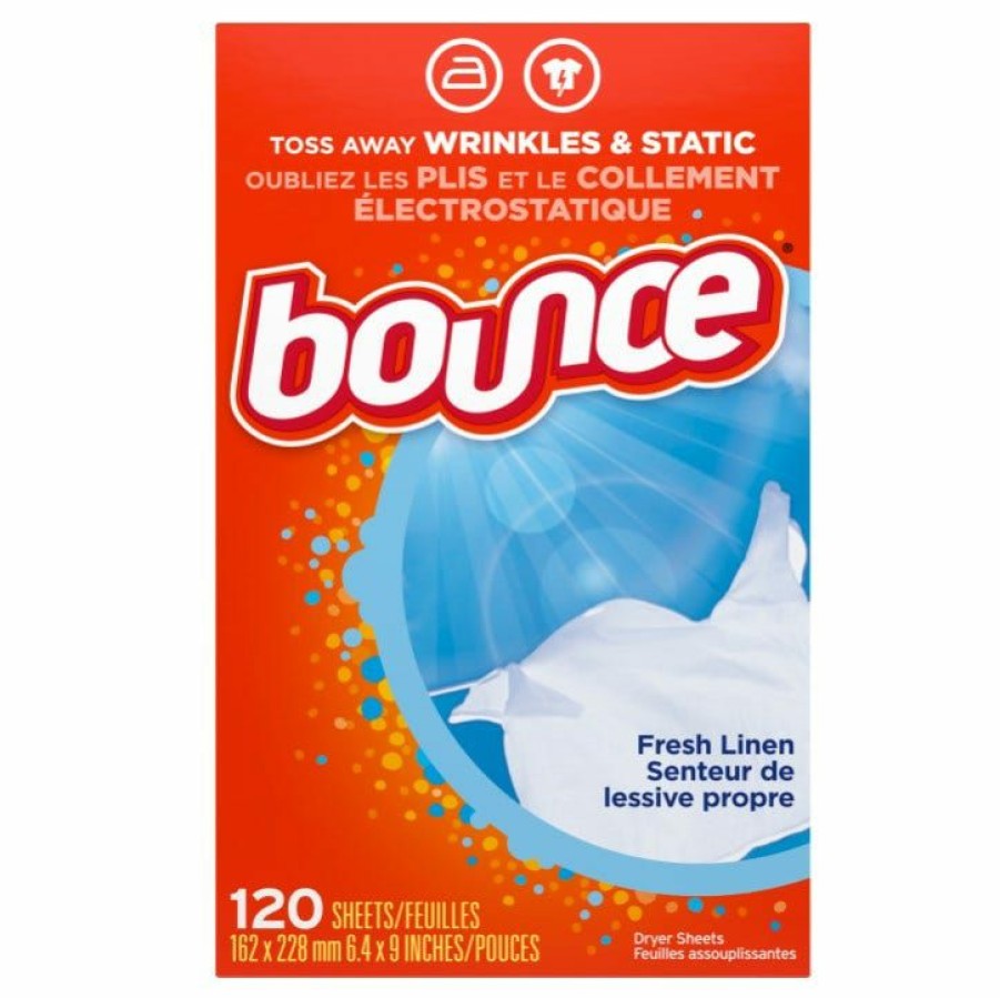 Online Bounce Fabric Softener Dryer Sheets, Fresh Linen, 120 Count Laundry Detergent