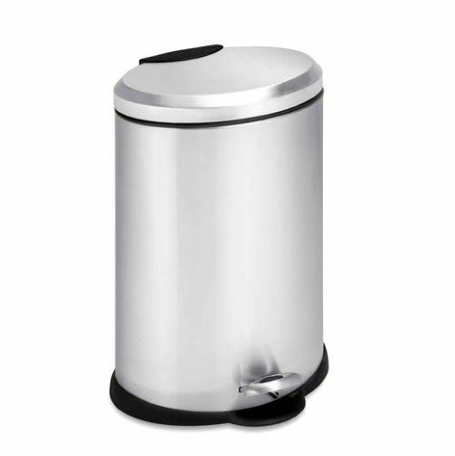 New Honey-Can-Do Honeycando 12L Oval Stainless Steel Step Trash Can Trs01447