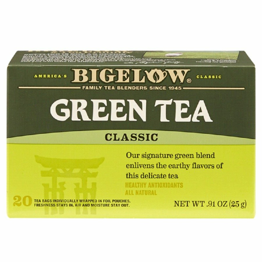 Hot Bigelow Tea Classic Green Tea Bags, 20 Count