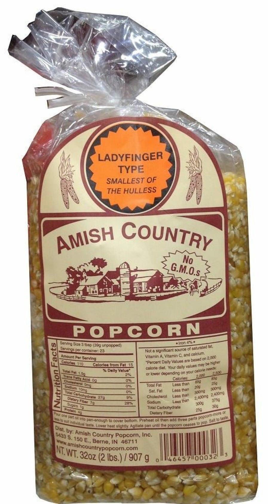 Best Amish Country Ladyfinger Popcorn, 2 Lb. Bag