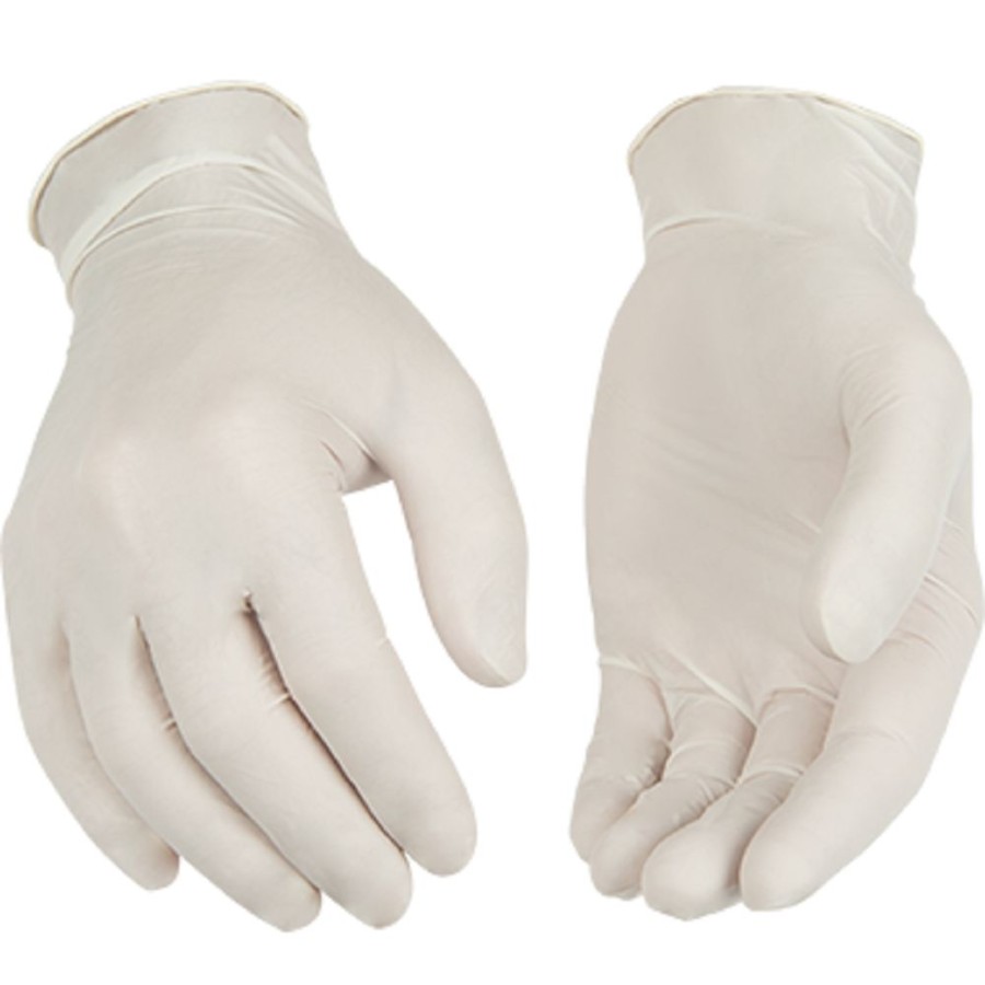 Best Kinco Disposable White Latex Gloves Large, 100 Pack Slb0104-4-L Cleaning Tools