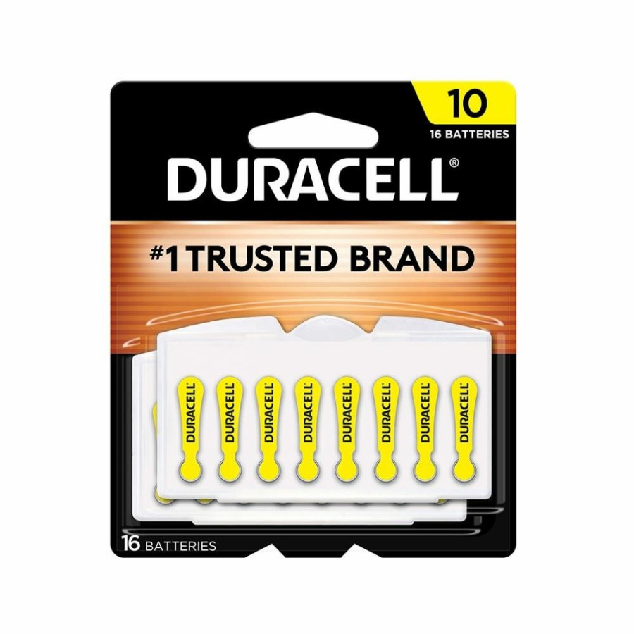 Clearance Duracell Size 10 Yellow Hearing Aid Batteries, 16 Pack Household Batteries