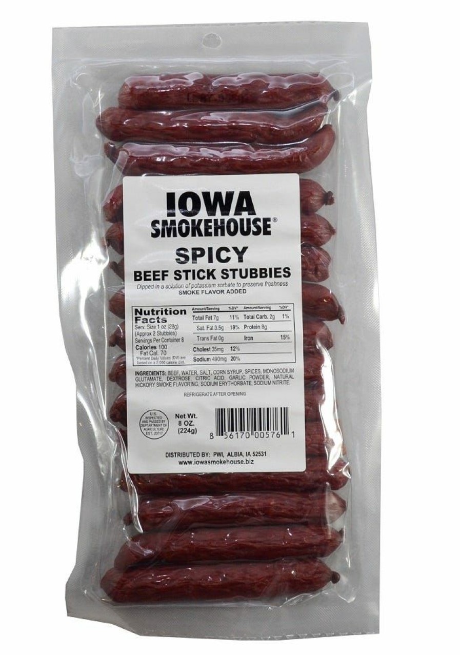 Online Iowa Smokehouse Spicy Beef Stick Stubbies, 8 Oz. Jerky