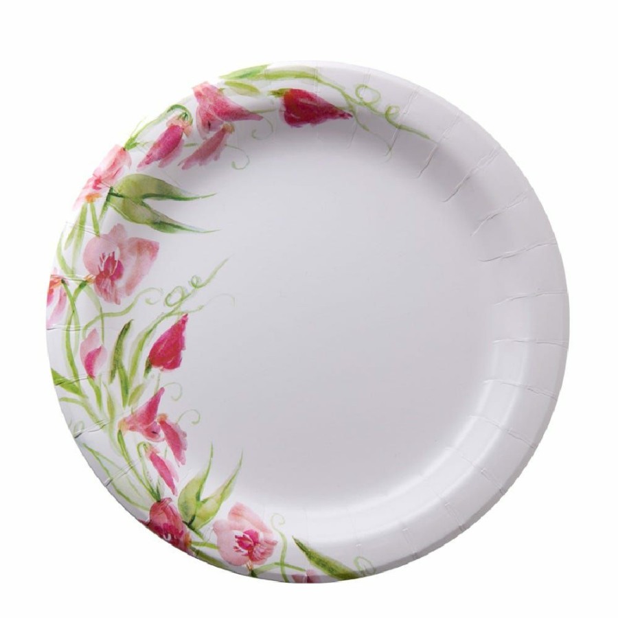 Online Nicole Home Collection 8.5 Paper Plate Pink Floral, 48 Count 77090 Disposable Kitchenware