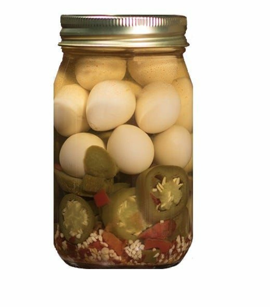 Clearance Various Brands Pickled Jalapeno Eggs, 32 Oz. 7570 Canned Goods & Soups