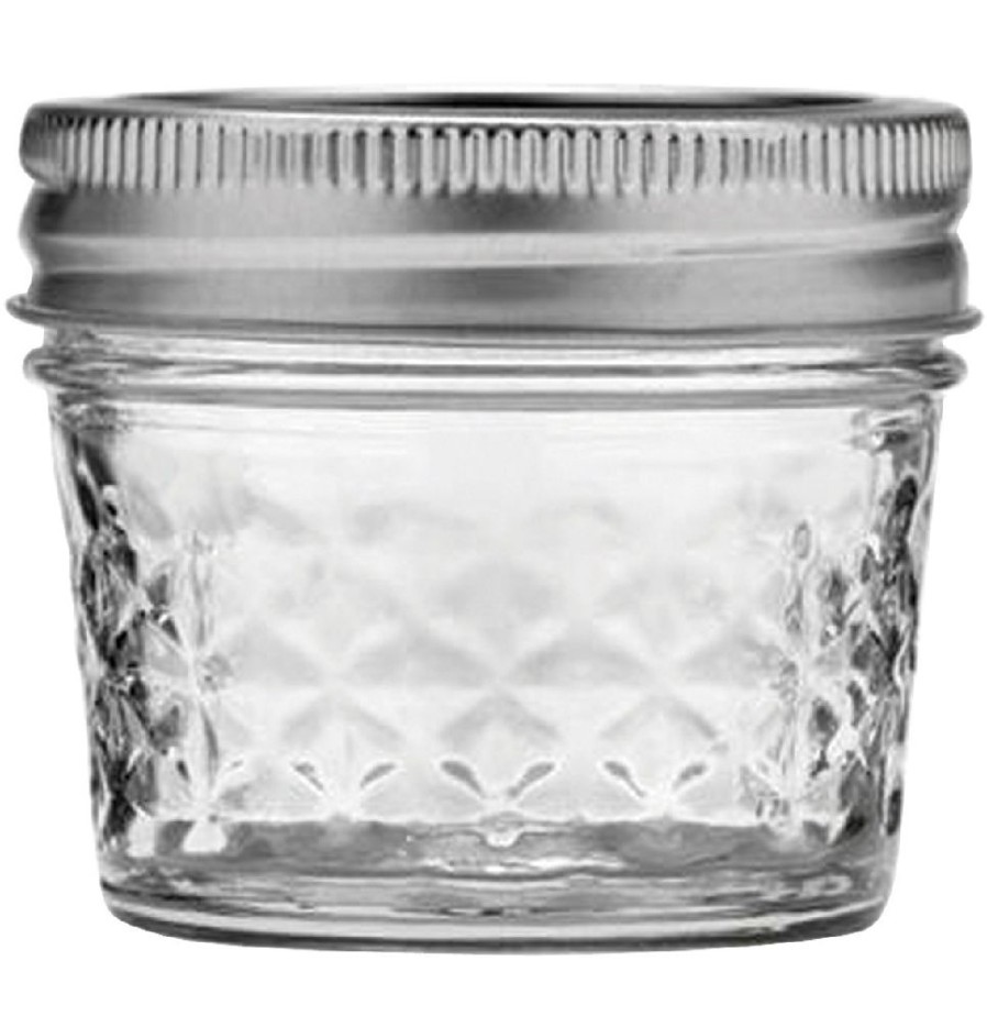 Online Ball 1/4 Pint Size Quilted Crystal 4 Oz. Jelly Jars, 12 Pack 1440080400 Canning Jars, Bands & Lids