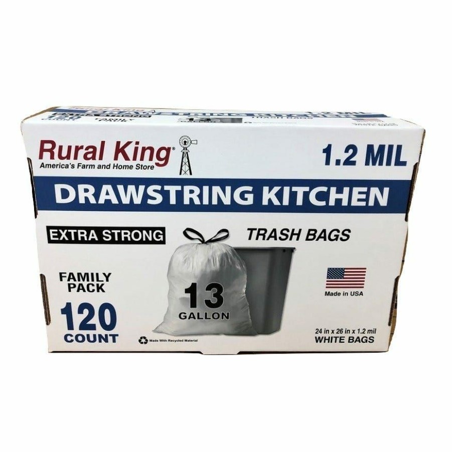 Best Rural King 13 Gallon Kitchen Drawstring Bags 120 Ct. 13Gal 120Ct Ds Trash Bags