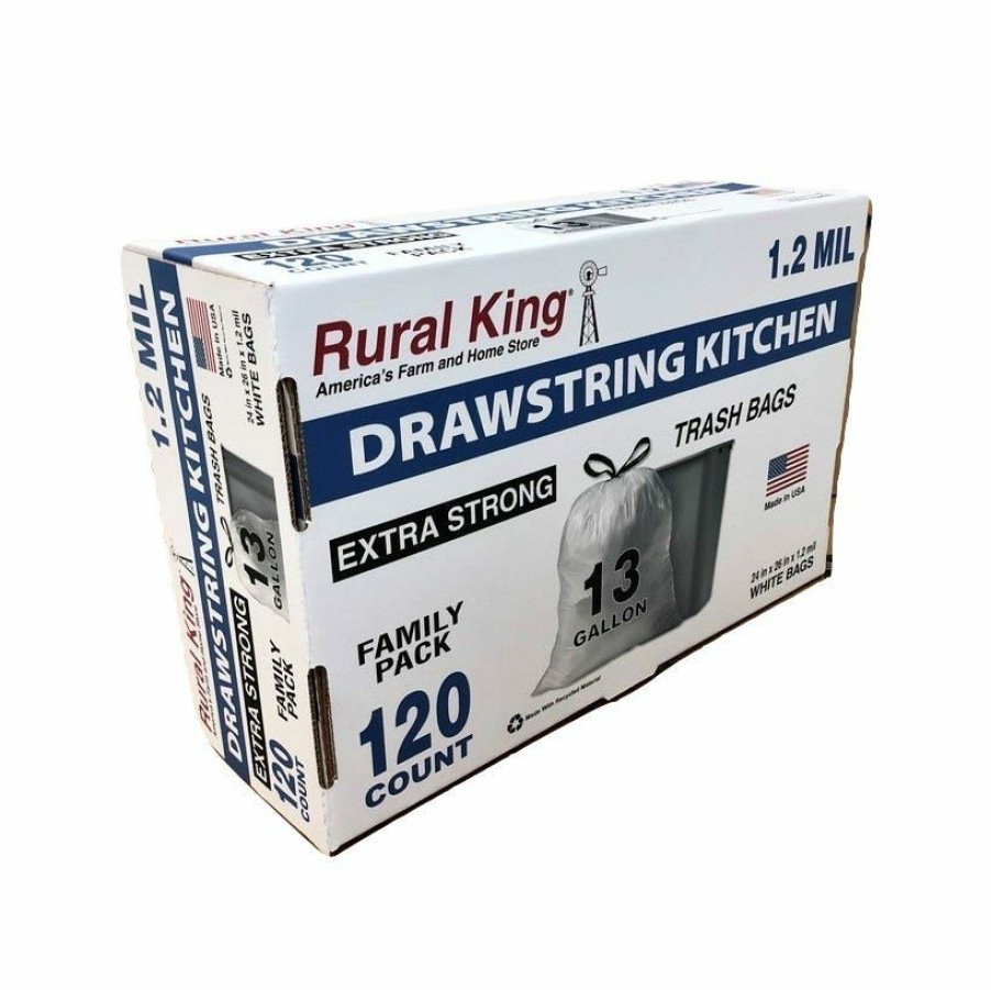 Best Rural King 13 Gallon Kitchen Drawstring Bags 120 Ct. 13Gal 120Ct Ds Trash Bags