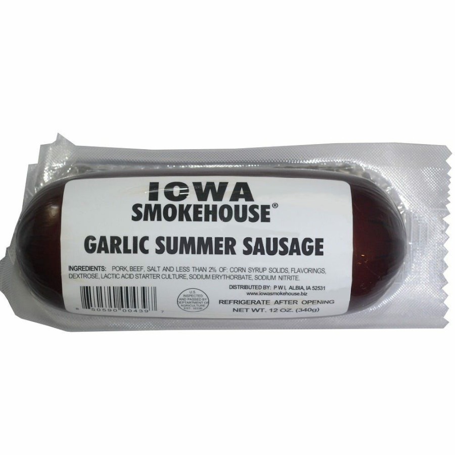 Online Iowa Smokehouse Garlic Summer Sausage, 12 Oz. Sausages