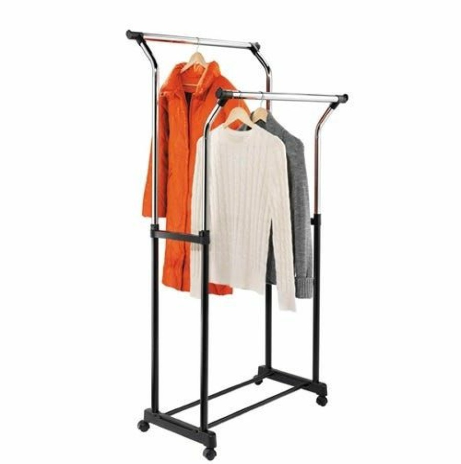 Clearance Honey-Can-Do Honeycando Adjustable Double Flared Garment Rack Gar01119 Laundry Baskets