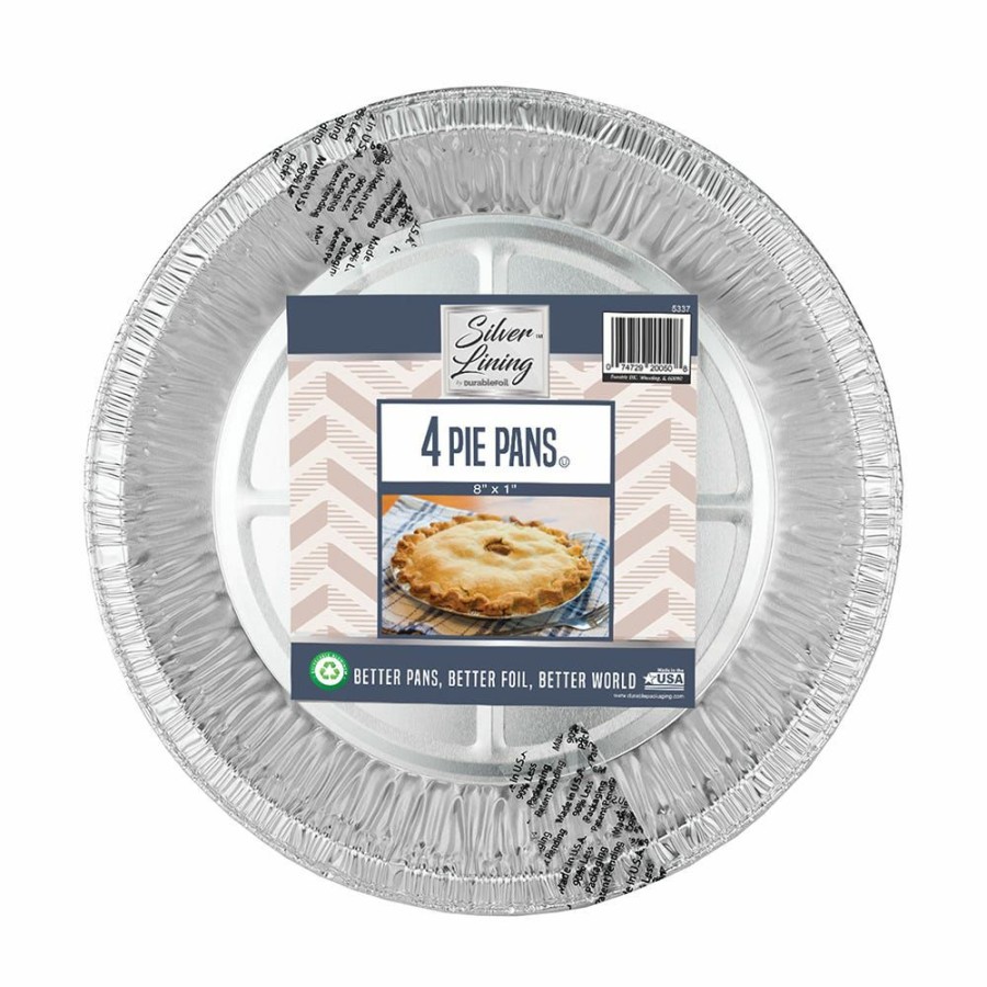 Clearance Silver Lining Aluminum Pie Pans 4 Pack 49770126 Disposable Kitchenware