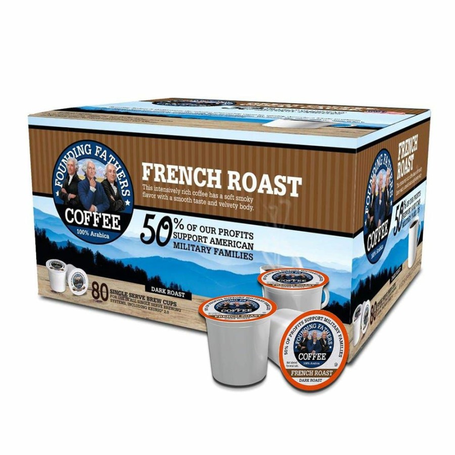 New Founding Fathers French Roast Single-Serve Coffee Pods, 80 Count Coffee Supplies