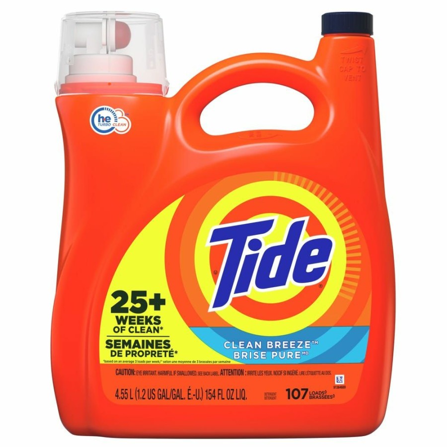 New Tide Liquid 2X He 107 Loads, Clean Breeze Scent, 154 Fl. Oz. 80364465 Laundry Detergent