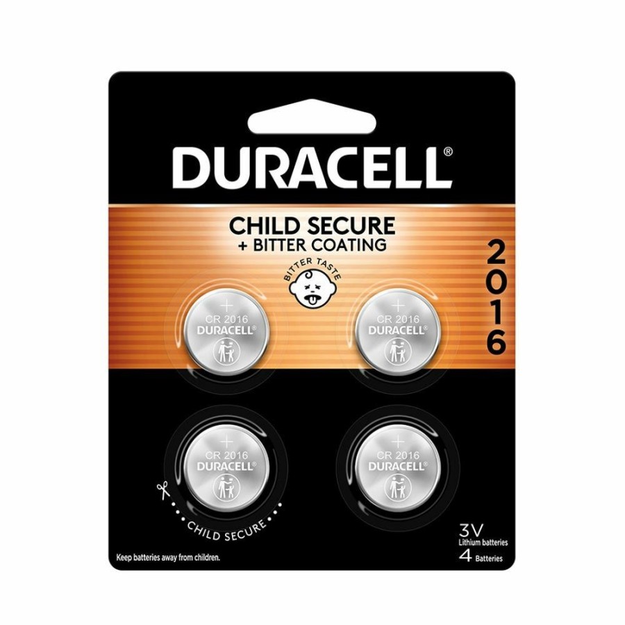 Wholesale Duracell 2016 3V Lithium Coin Battery, 4 Pack Household Batteries